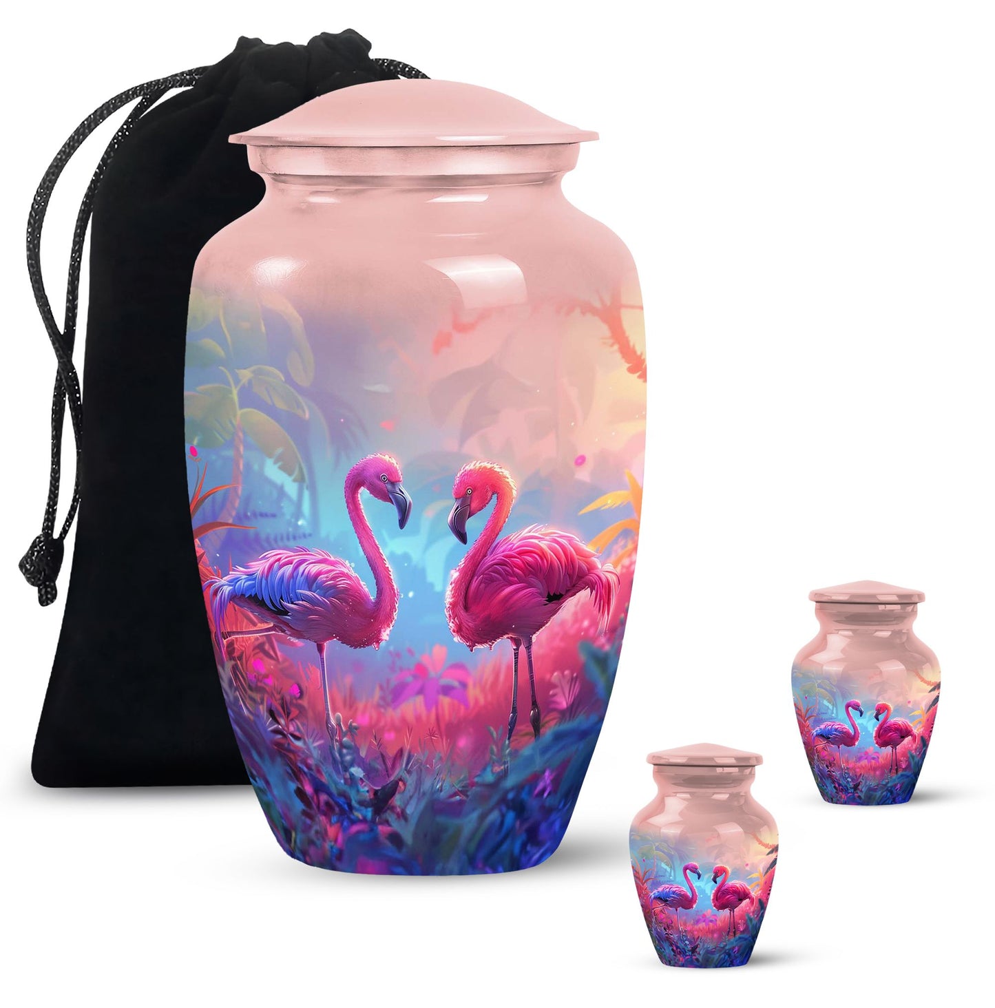 Pink Personalized Bird Cremation Urn for Men & Women - 10-inch, 200 cu in - Yatskia