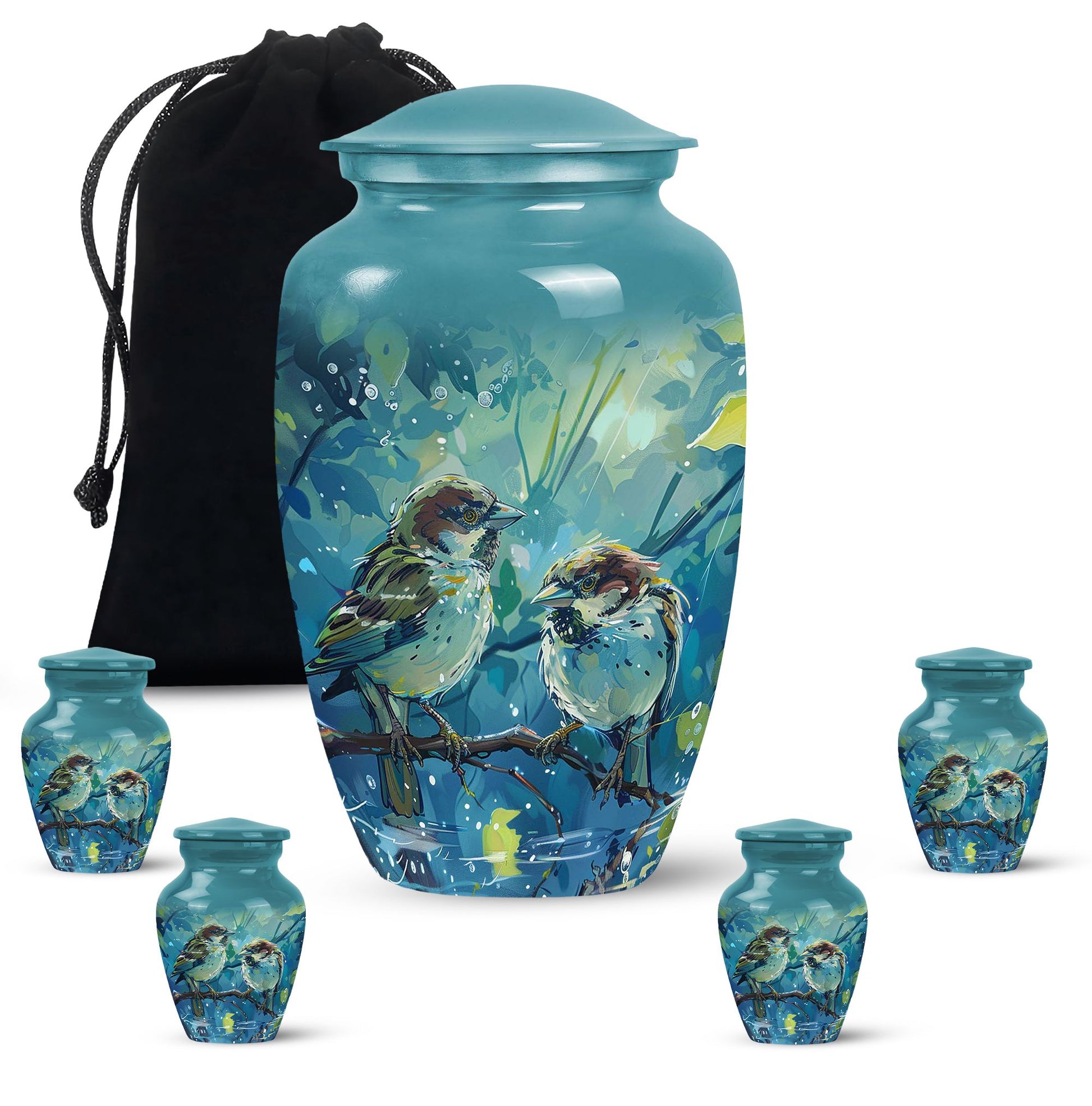 Sparrow Pair Cremation Urn for Human Ashes - Cremation Urns For Adults