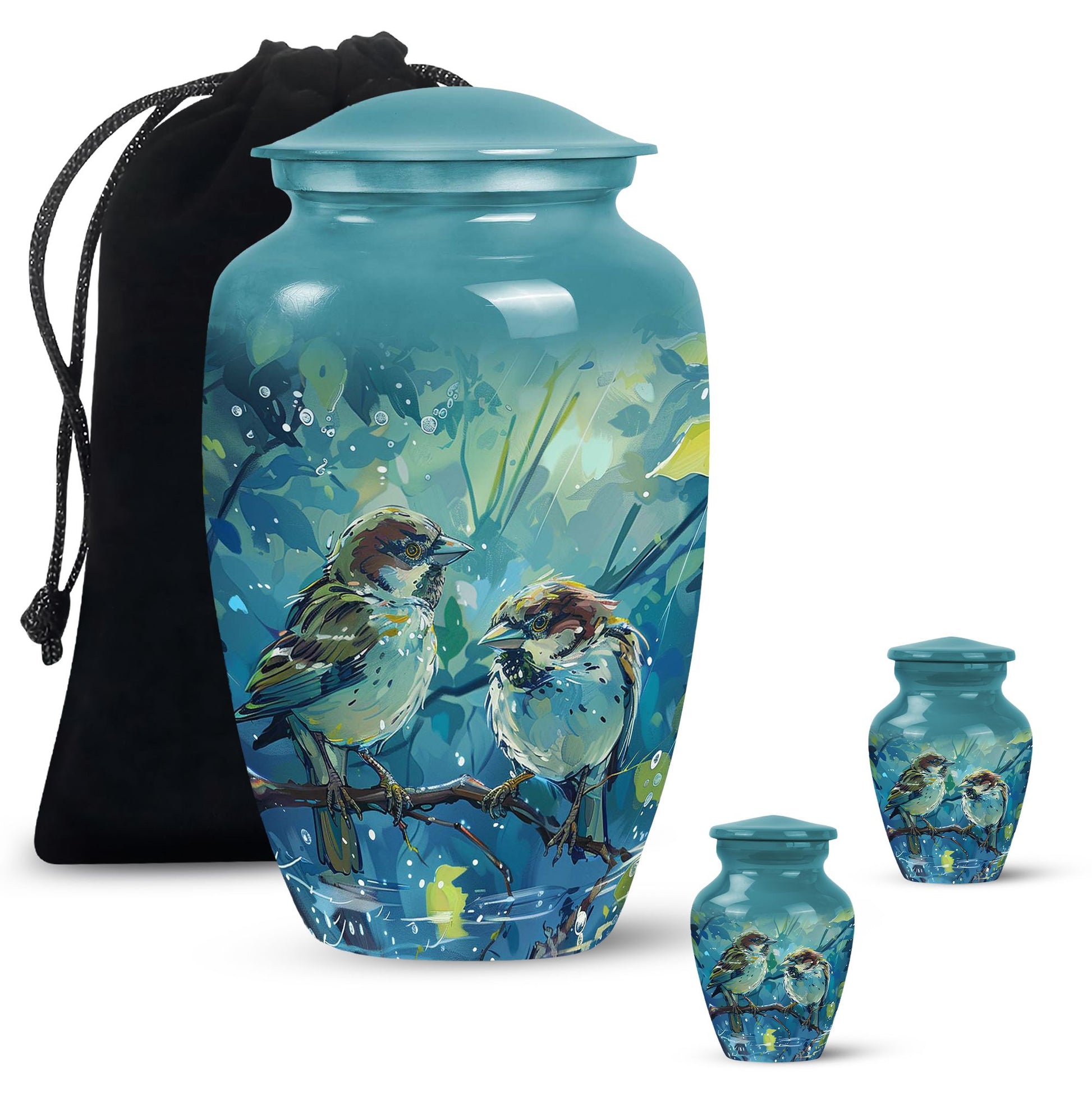 Sparrow Pair Cremation Urn for Human Ashes - Cremation Urns For Adults