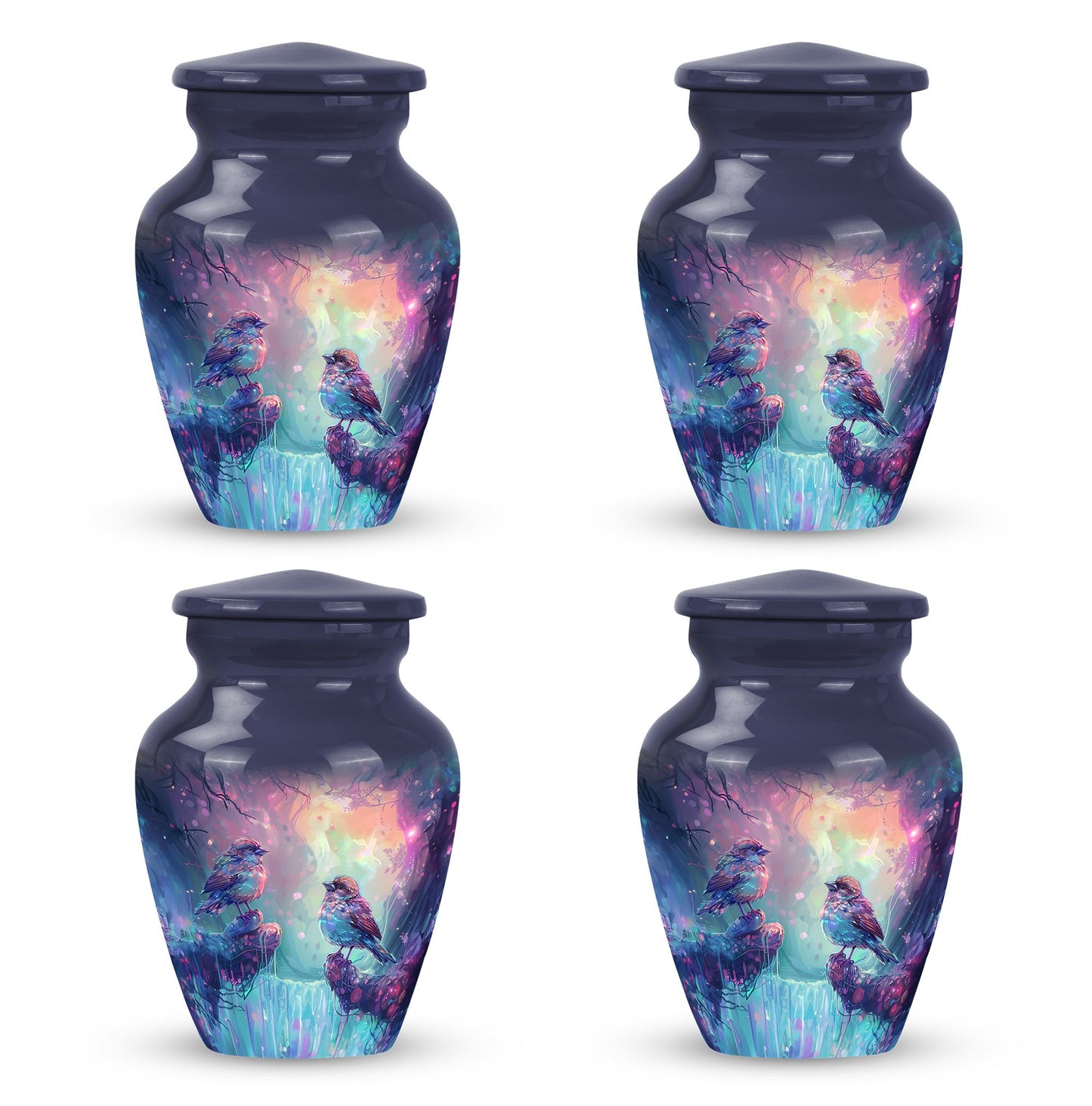 Colorful Personalized Bird Cremation Urn for Mom - 10-inch, 200 cu in - Yatskia