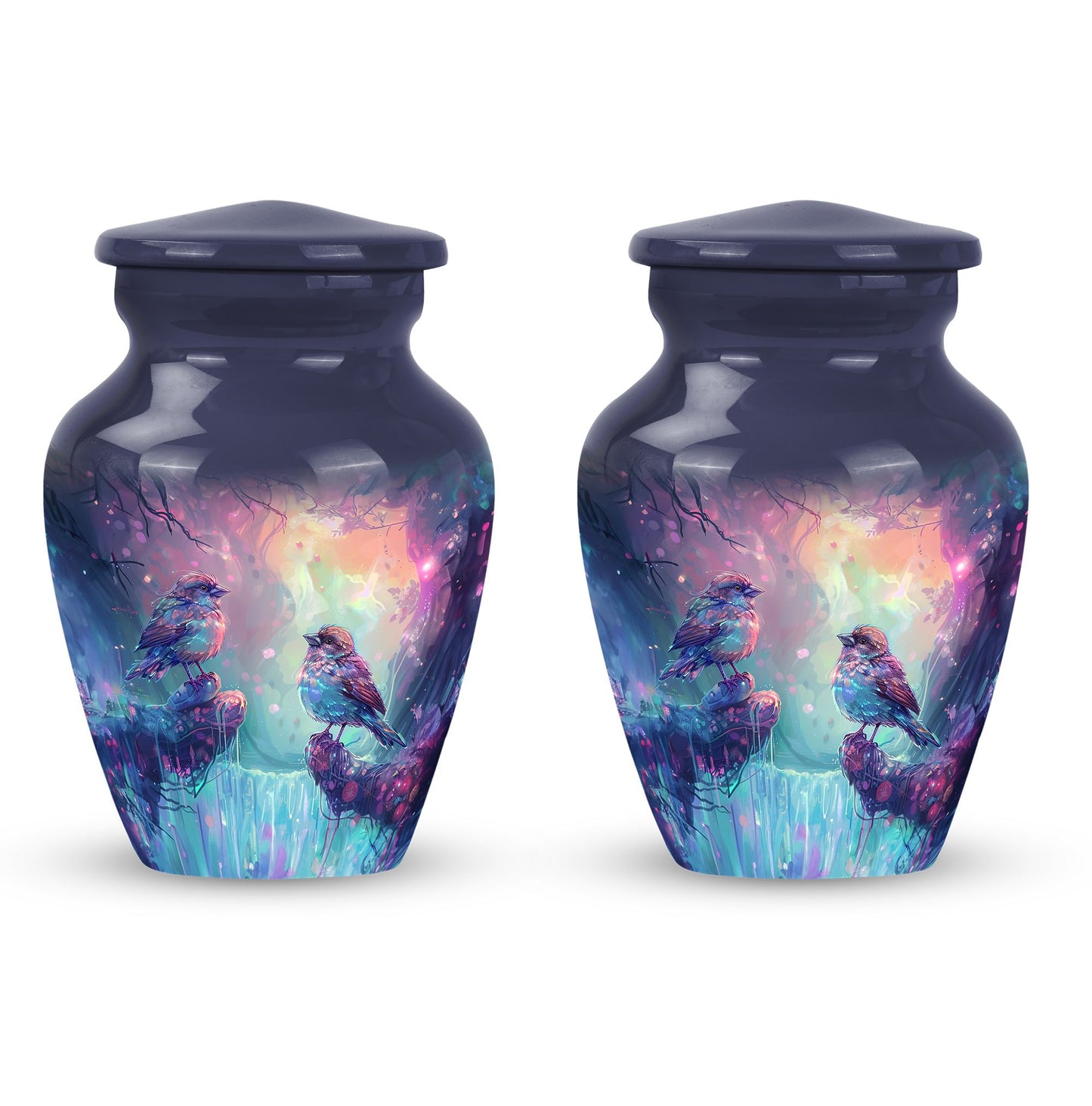 Colorful Personalized Bird Cremation Urn for Mom - 10-inch, 200 cu in - Yatskia