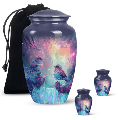 Colorful Personalized Bird Cremation Urn for Mom - 10-inch, 200 cu in - Yatskia