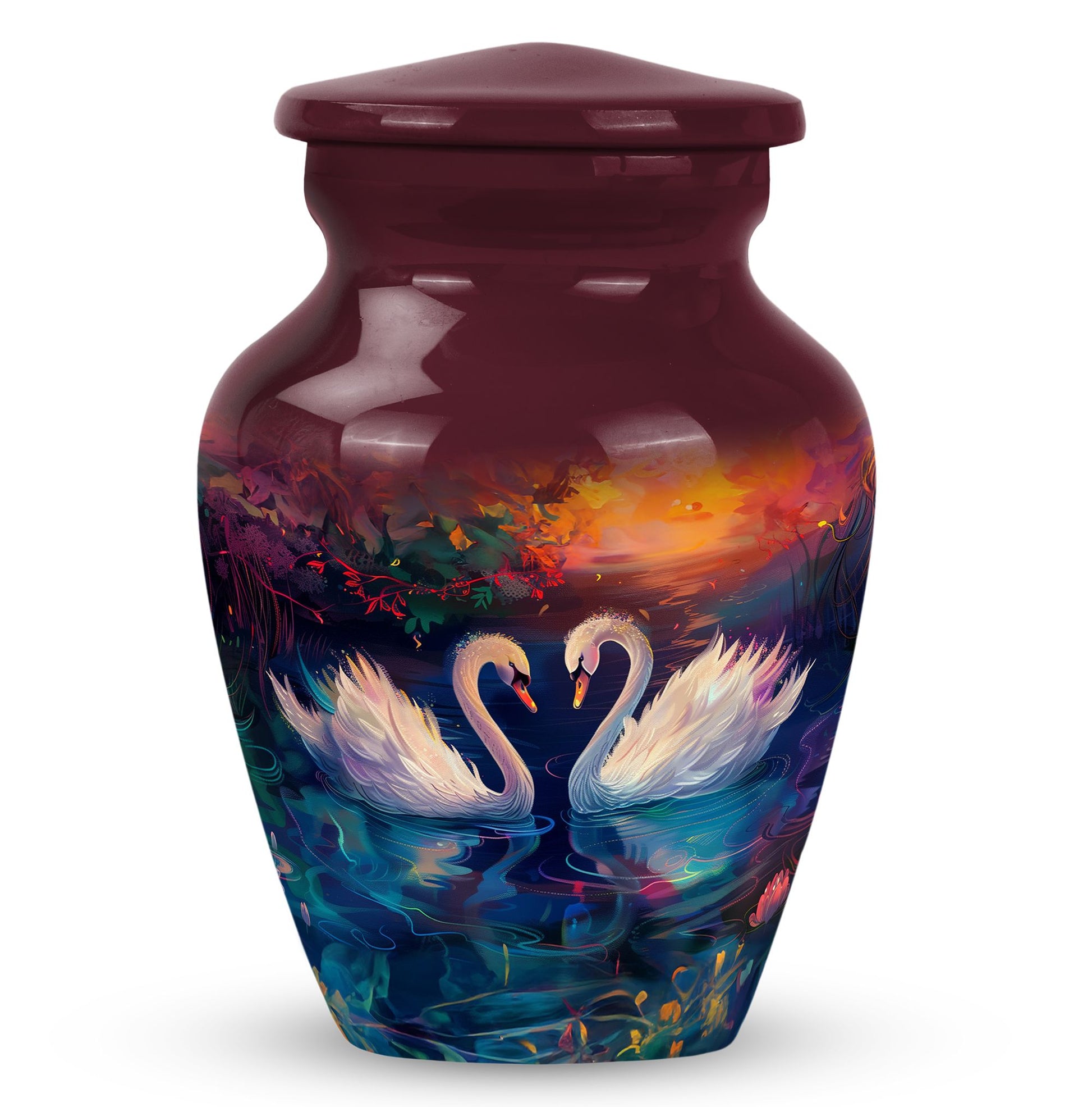Sunset Swan Cremation Urn for Human Ashes - Urn For Men & Women