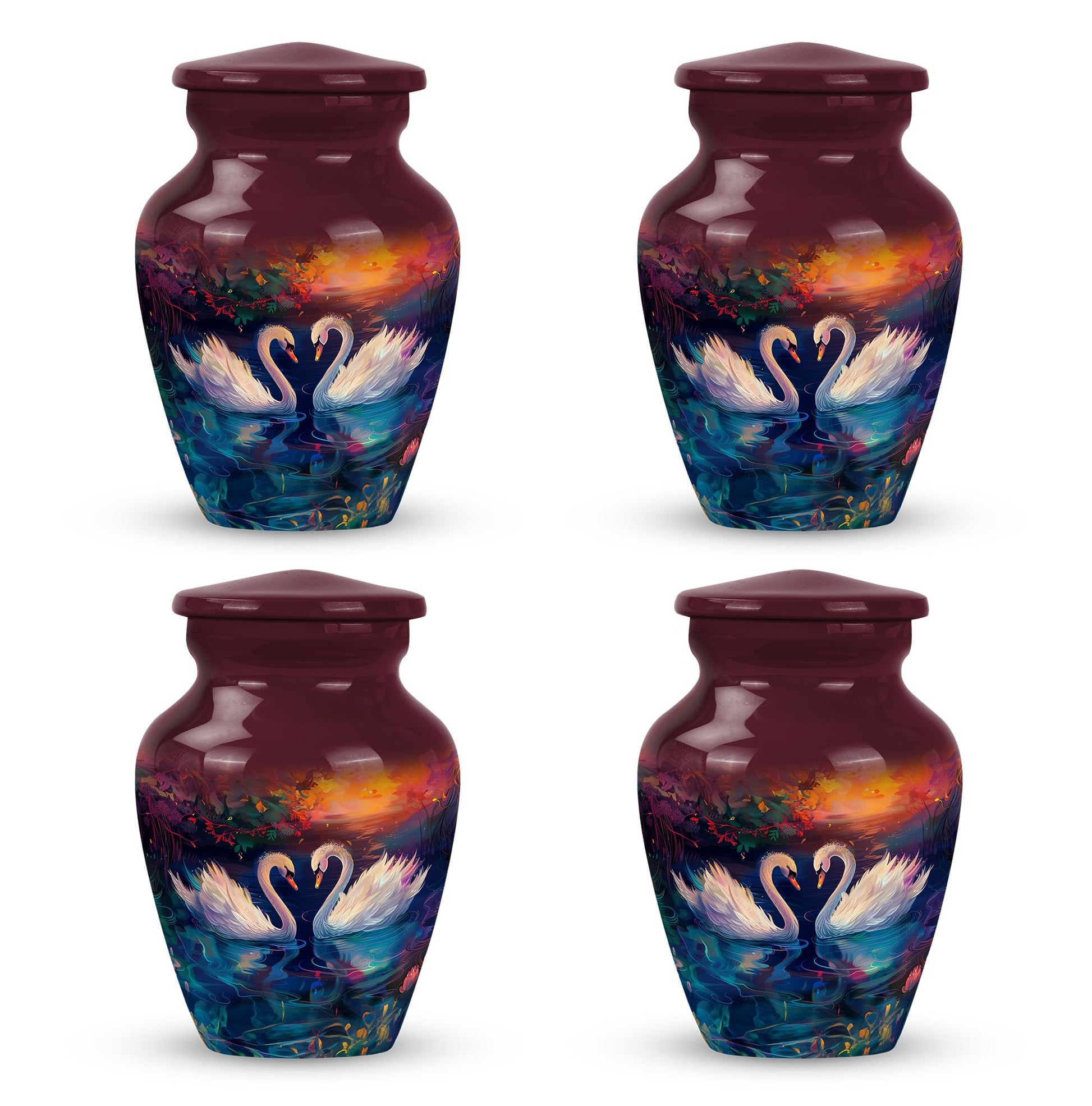 Sunset Swan Cremation Urn for Human Ashes - Urn For Men & Women