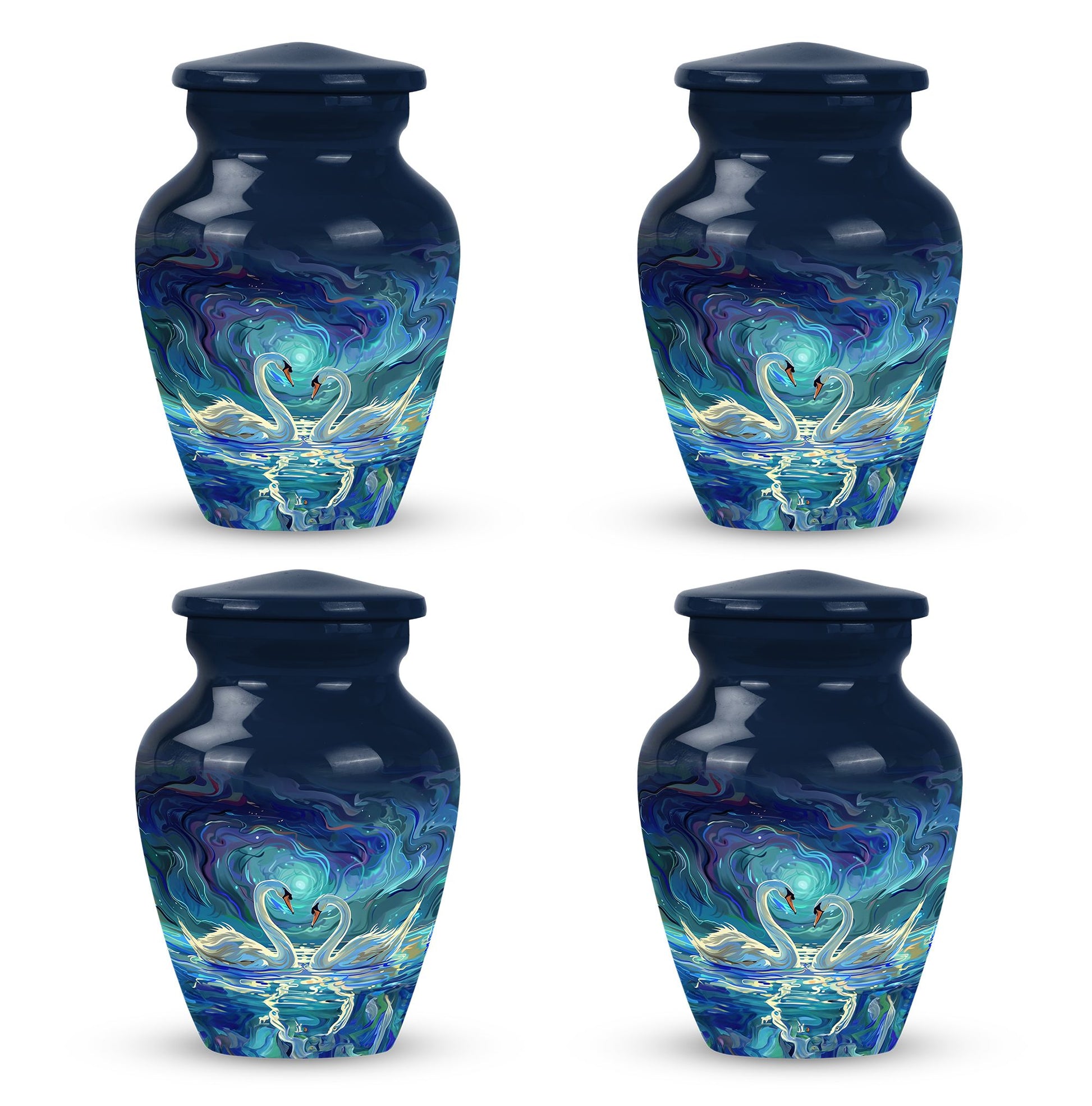 Swans Moonlight Cremation Urn for Human Ashes - Large Urn For Ashes