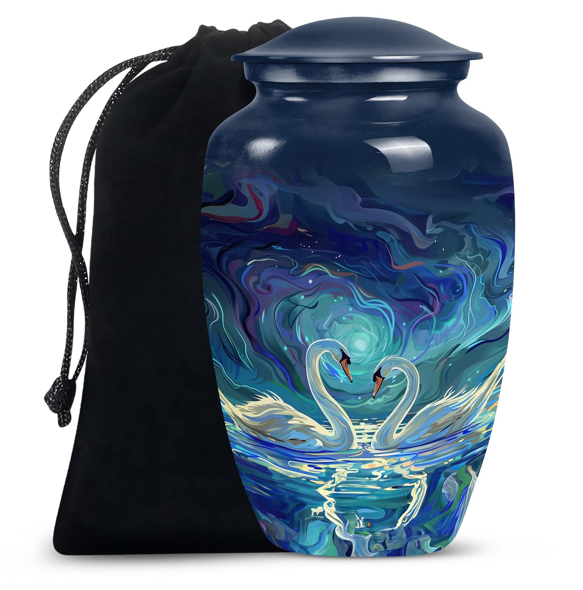 Swans Moonlight Cremation Urn for Human Ashes - Large Urn For Ashes
