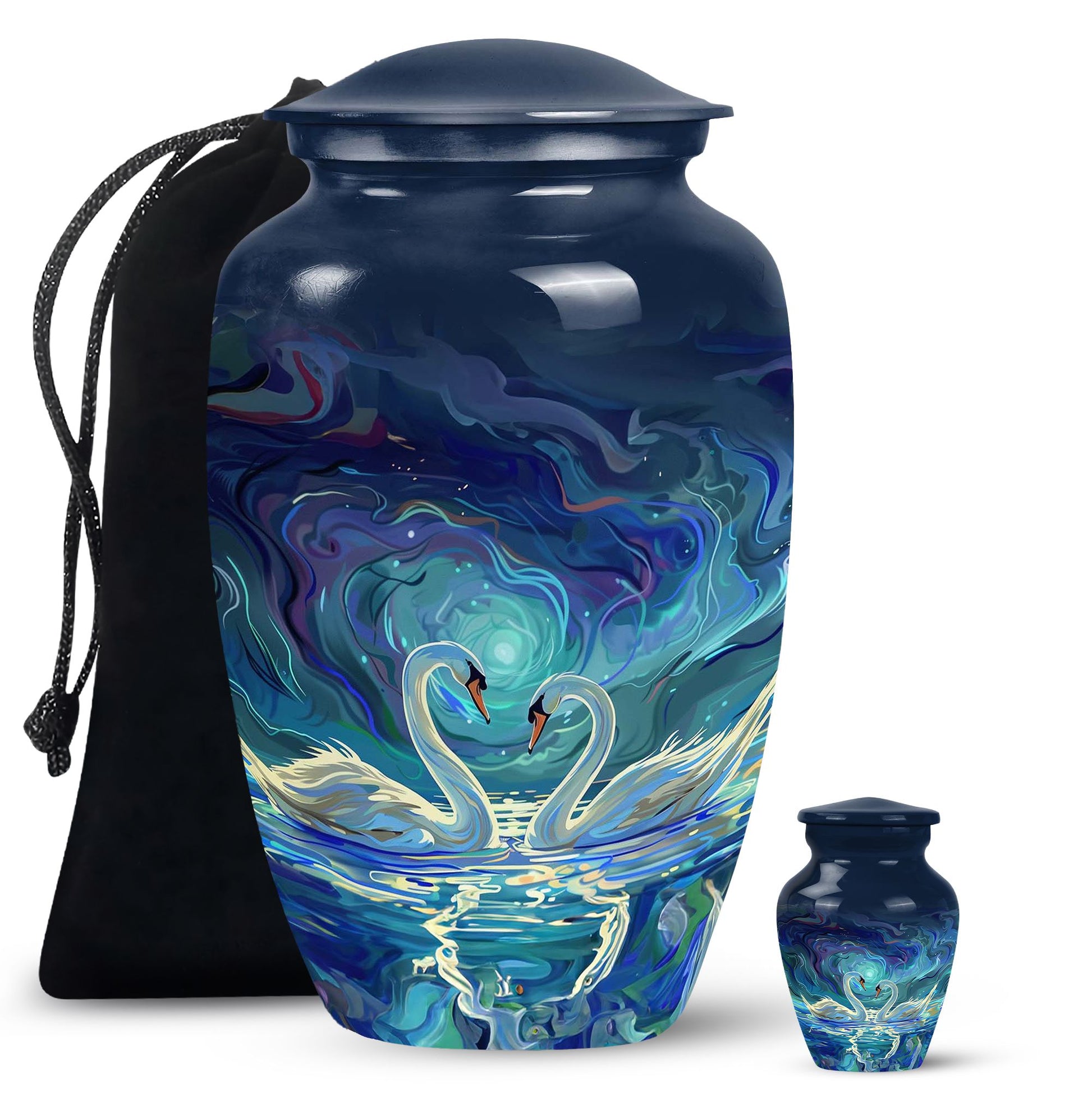 Swans Moonlight Cremation Urn for Human Ashes - Large Urn For Ashes