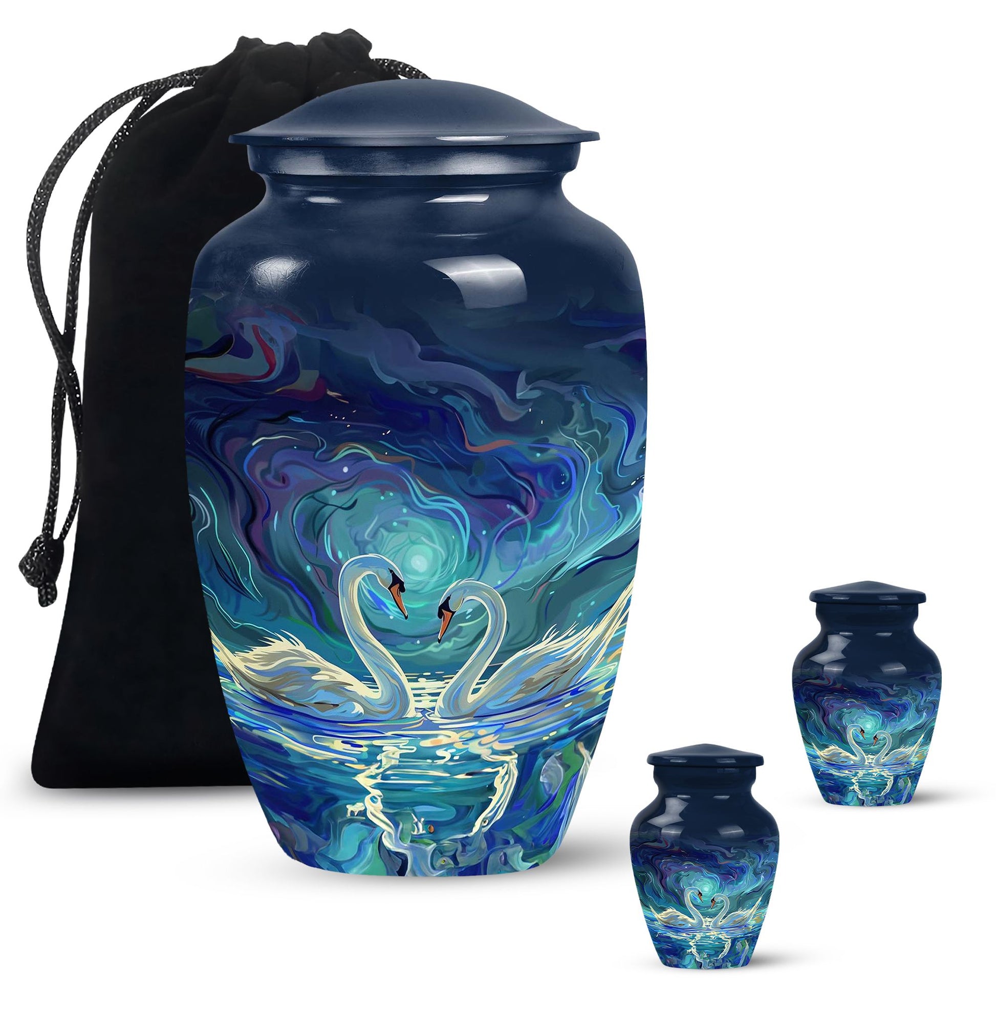 Swans Moonlight Cremation Urn for Human Ashes - Large Urn For Ashes