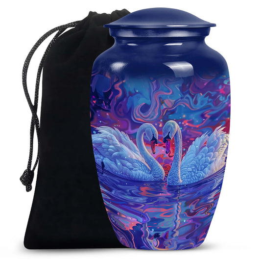 Dual Swan Cremation Urns For Human Ashes - Mini Urn Set For Ashes