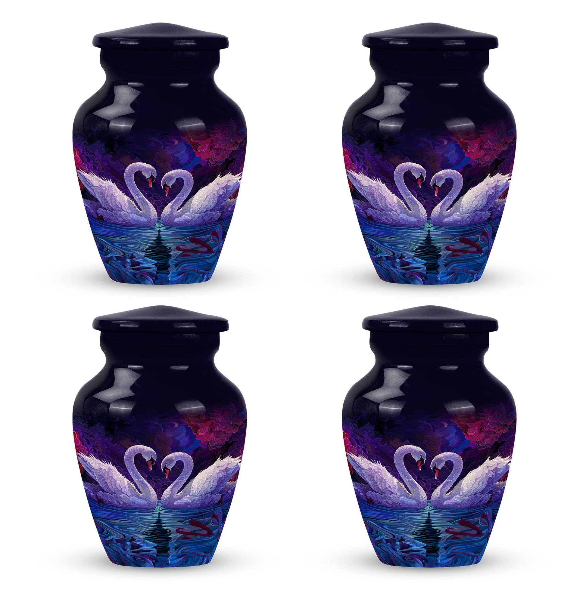 Dual Swan Cremation Urns For Human Ashes - Burial Urns For Adult