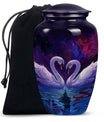 Dual Swan Cremation Urns For Human Ashes - Burial Urns For Adult
