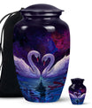 Dual Swan Cremation Urns For Human Ashes - Burial Urns For Adult
