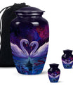 Dual Swan Cremation Urns For Human Ashes - Burial Urns For Adult