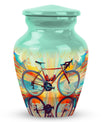 Teal Bicycle Cremation Urns For Human Ashes - Funeral Urns For Adult