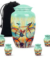 Teal Bicycle Cremation Urns For Human Ashes - Funeral Urns For Adult