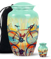 Teal Bicycle Cremation Urns For Human Ashes - Funeral Urns For Adult