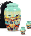 Teal Bicycle Cremation Urns For Human Ashes - Funeral Urns For Adult