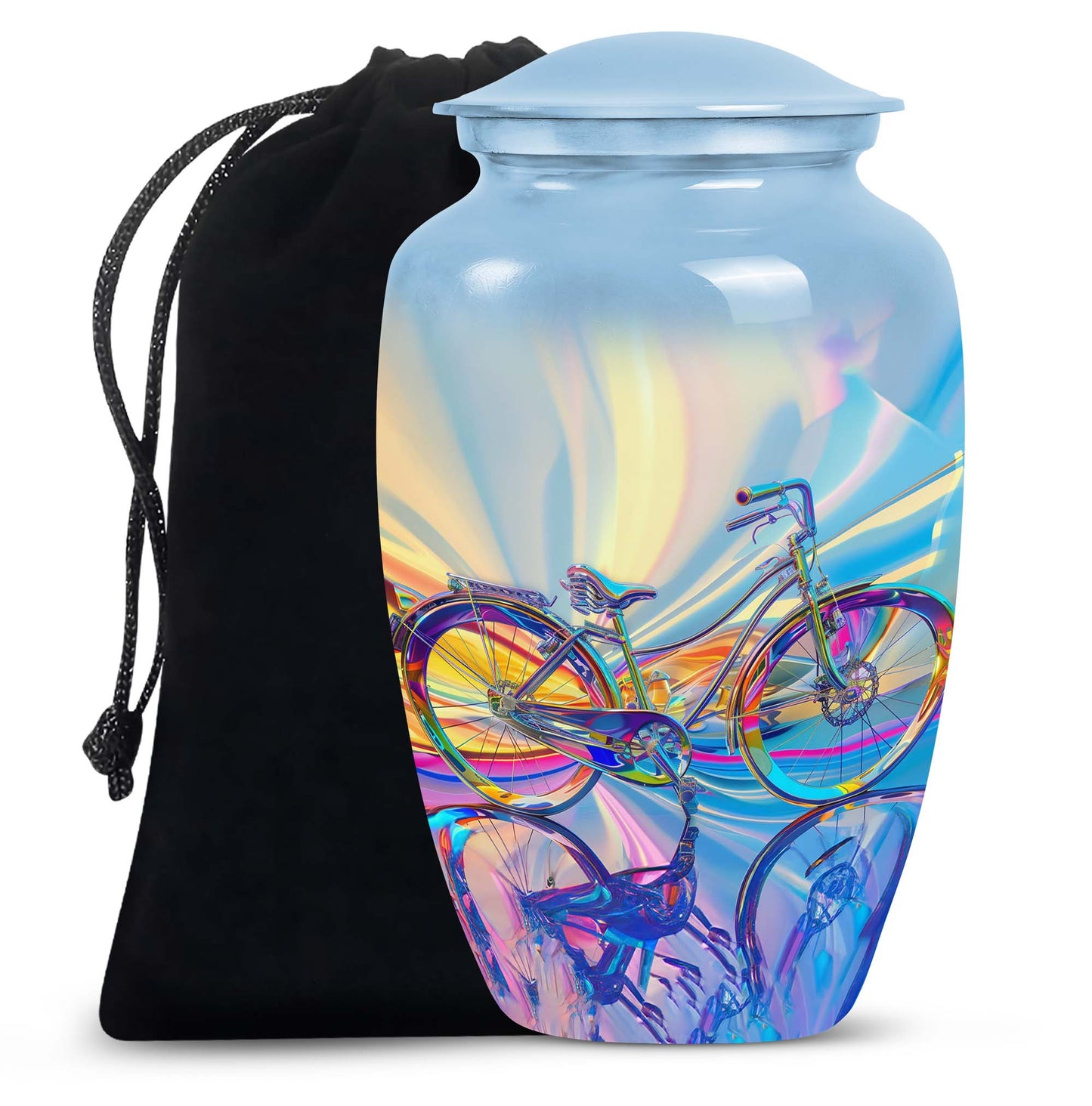 Personalized Bicycle Keepsake Urn for Human Ashes - 10-inch, 200 cu in - Yatskia
