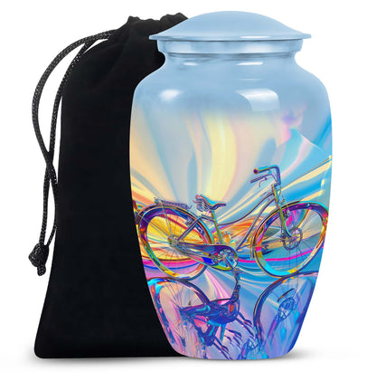 Personalized Bicycle Keepsake Urn for Human Ashes - 10-inch, 200 cu in - Yatskia