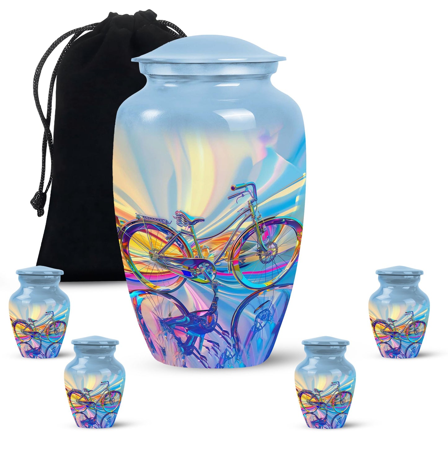 Personalized Bicycle Keepsake Urn for Human Ashes - 10-inch, 200 cu in - Yatskia
