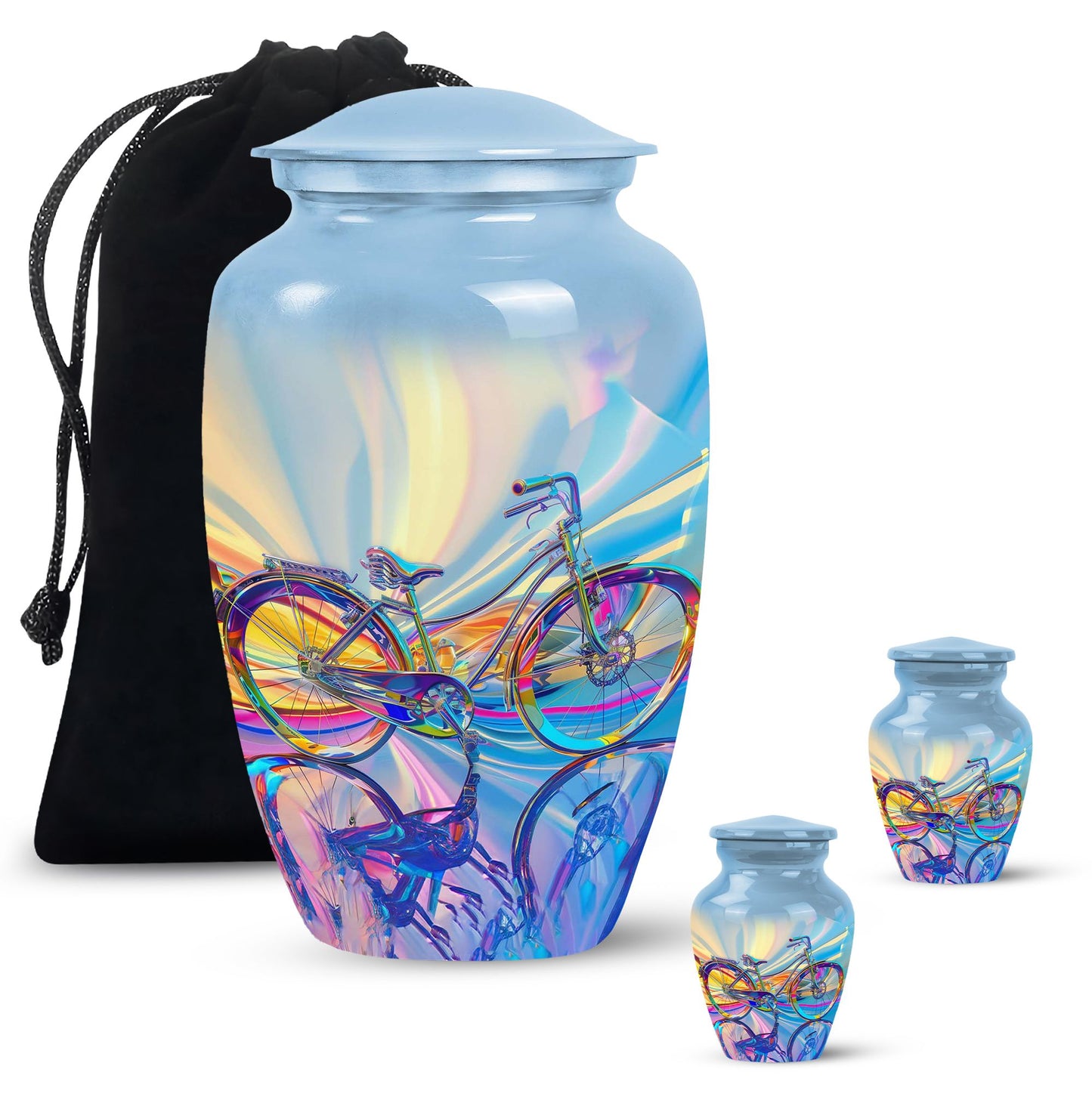 Personalized Bicycle Keepsake Urn for Human Ashes - 10-inch, 200 cu in - Yatskia