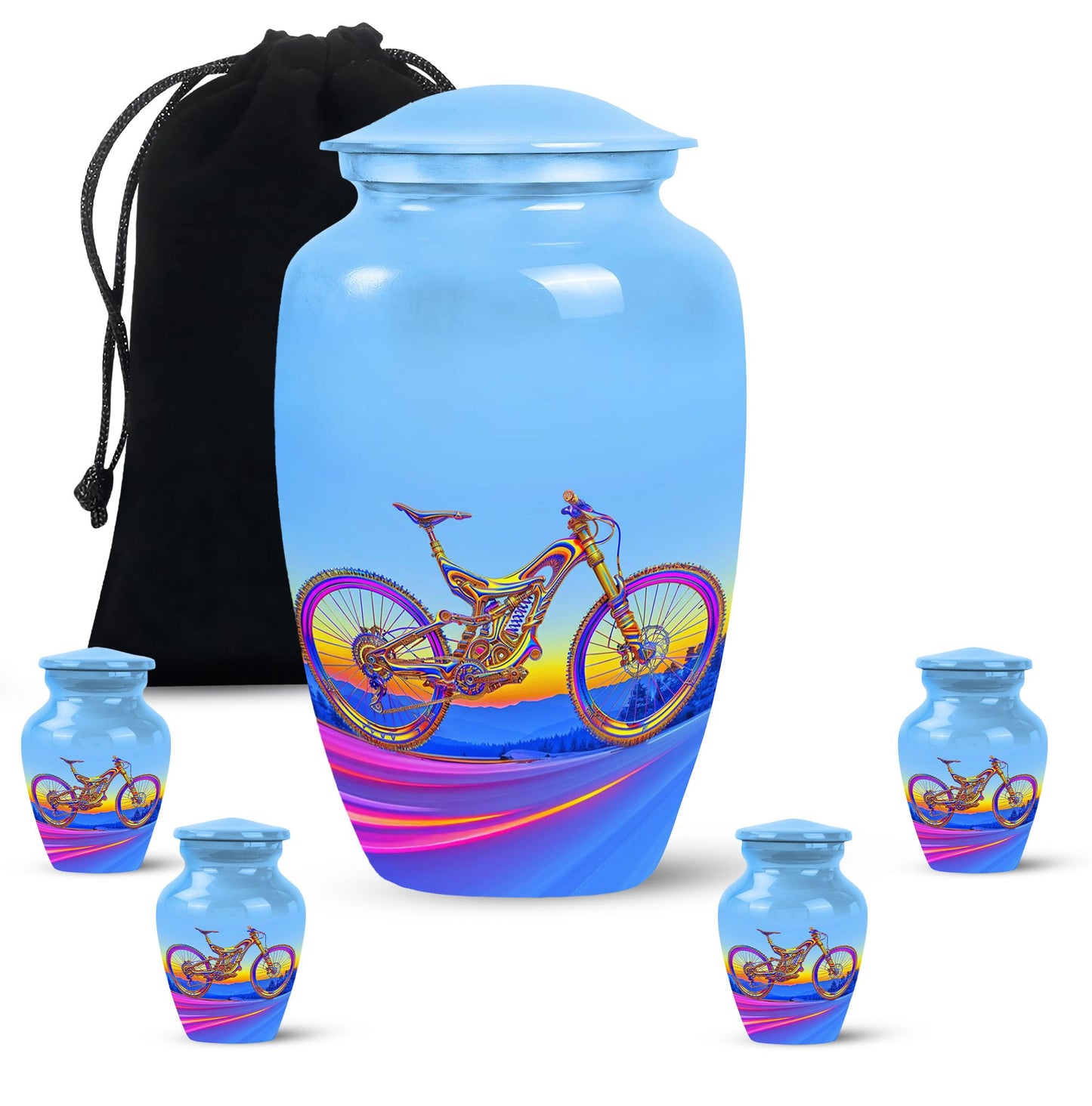 Personalized Bicycle Cremation Urn for Adult - 10-inch, 200 cu in - Yatskia
