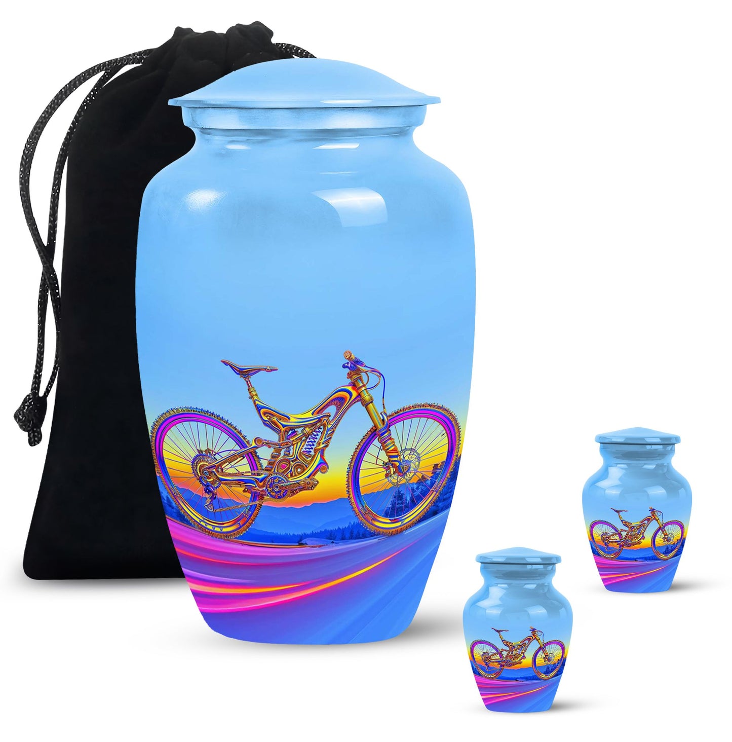 Personalized Bicycle Cremation Urn for Adult - 10-inch, 200 cu in - Yatskia