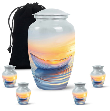 Personalized Sunset Cremation Urn for Adults - 10-inch, 200 cu in - Yatskia