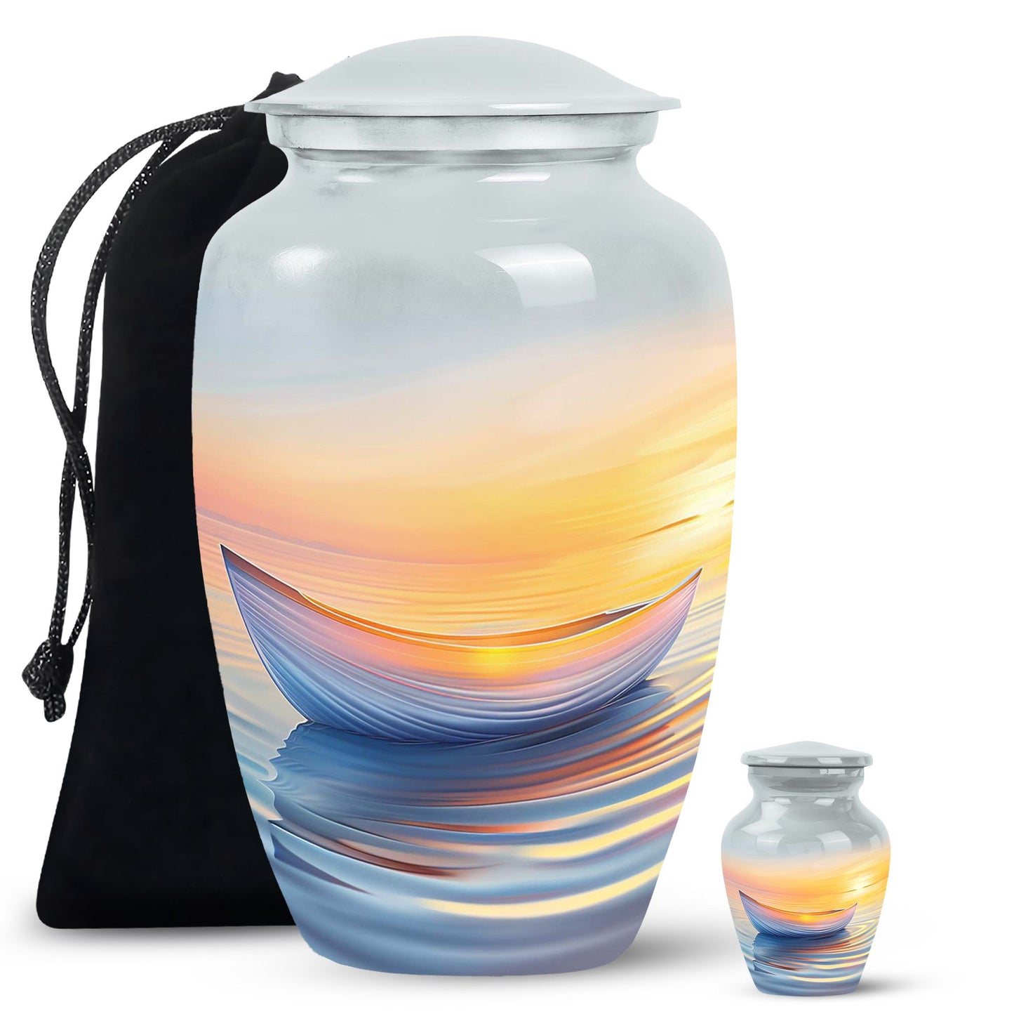 Personalized Sunset Cremation Urn for Adults - 10-inch, 200 cu in - Yatskia