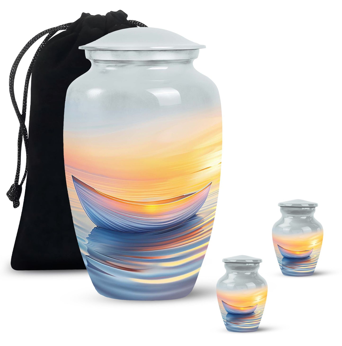 Personalized Sunset Cremation Urn for Adults - 10-inch, 200 cu in - Yatskia