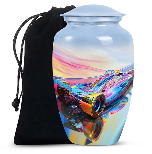 Vibrant Race Car Urn for Human Ashes - Car Funeral Urn For Adult