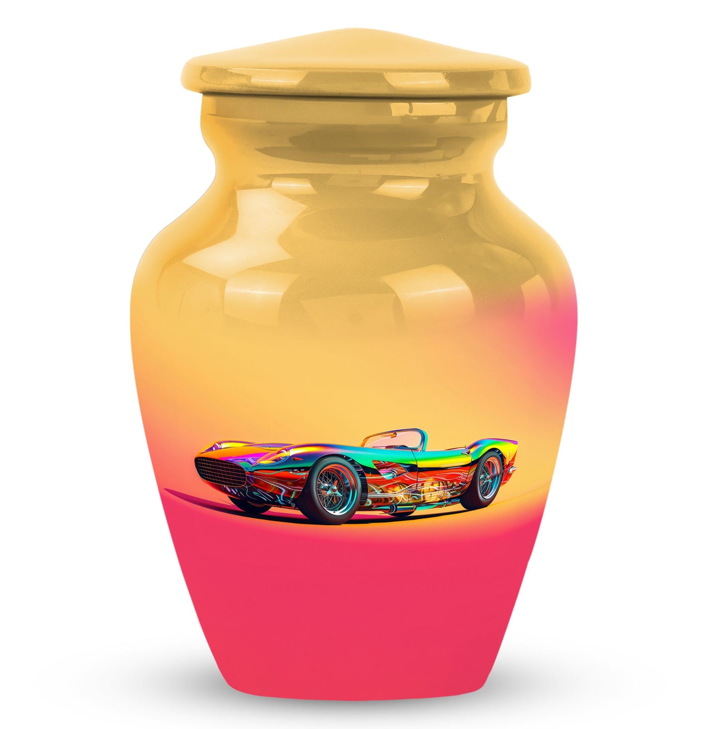Colorful Personalized Car Cremation Urn for Dad - 10-inch, 200 cu in - Yatskia