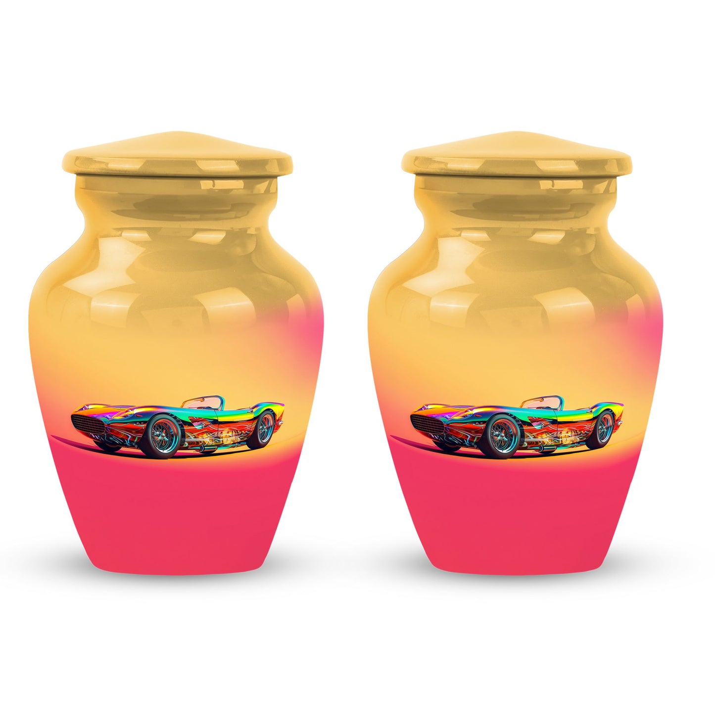 Colorful Personalized Car Cremation Urn for Dad - 10-inch, 200 cu in - Yatskia