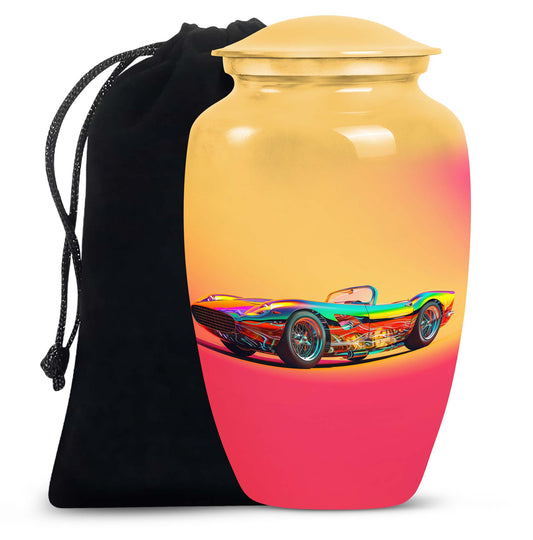Colorful Race Car Cremation Urn - Decorative Funeral Urns For Dad Ashes
