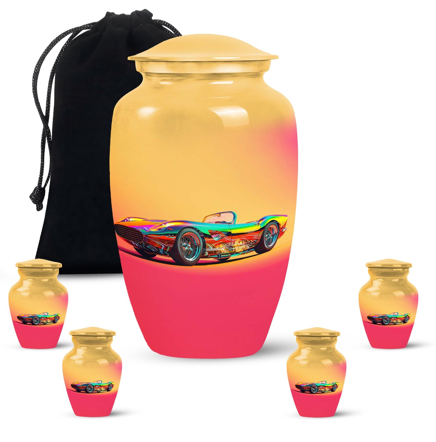 Colorful Personalized Car Cremation Urn for Dad - 10-inch, 200 cu in - Yatskia