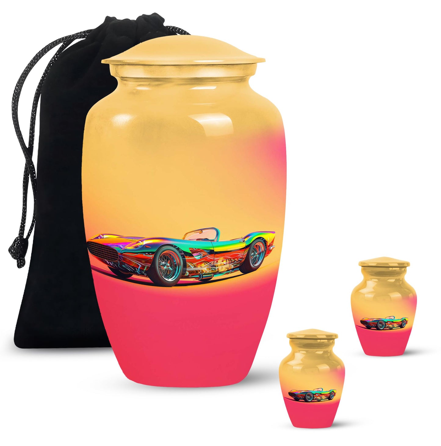 Colorful Personalized Car Cremation Urn for Dad - 10-inch, 200 cu in - Yatskia