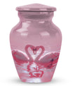 Pink Couple Swan Urn for Ashes – Beautiful Love-Themed Memorial Urn