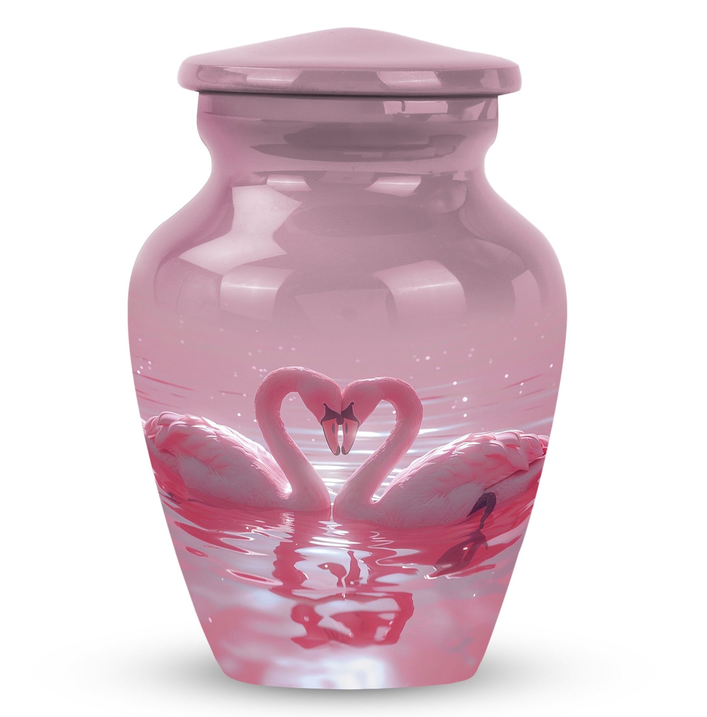 Pink Personalized Bird Memorial Urn for Human Ashes - 10-inch, 200 cu in - Yatskia