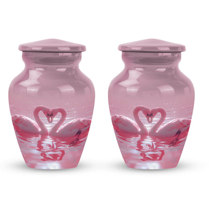 Pink Personalized Bird Memorial Urn for Human Ashes - 10-inch, 200 cu in - Yatskia
