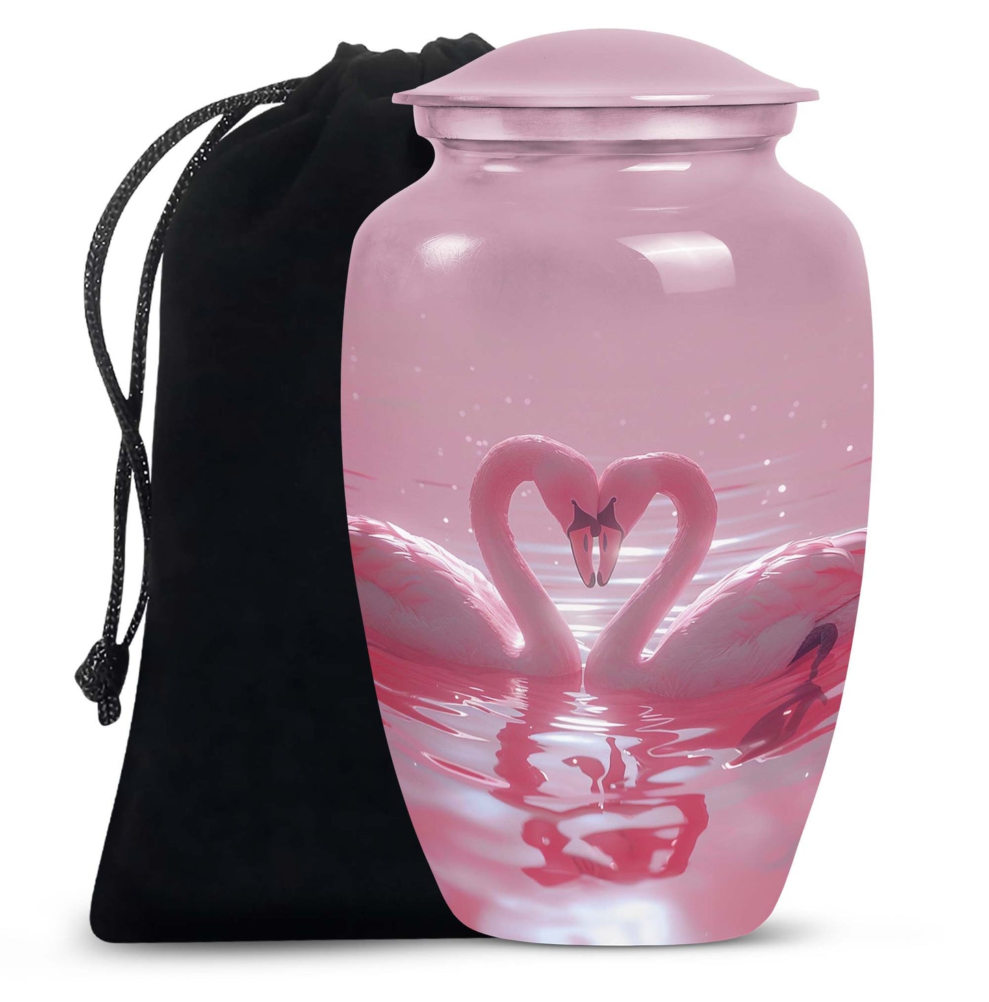 Pink Personalized Bird Memorial Urn for Human Ashes - 10-inch, 200 cu in - Yatskia