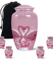 Pink Couple Swan Urn for Ashes – Beautiful Love-Themed Memorial Urn