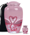 Pink Couple Swan Urn for Ashes – Beautiful Love-Themed Memorial Urn