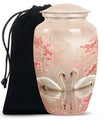 Swan and Cherry Blossom Cremation Urn – Elegant Memorial for Ashes