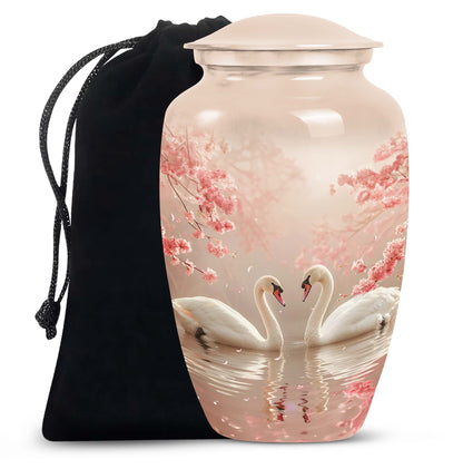 Personalized Swan Cremation Urn for Human Ashes - 10-inch, 200 cu in - Yatskia
