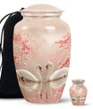 Swan and Cherry Blossom Cremation Urn – Elegant Memorial for Ashes