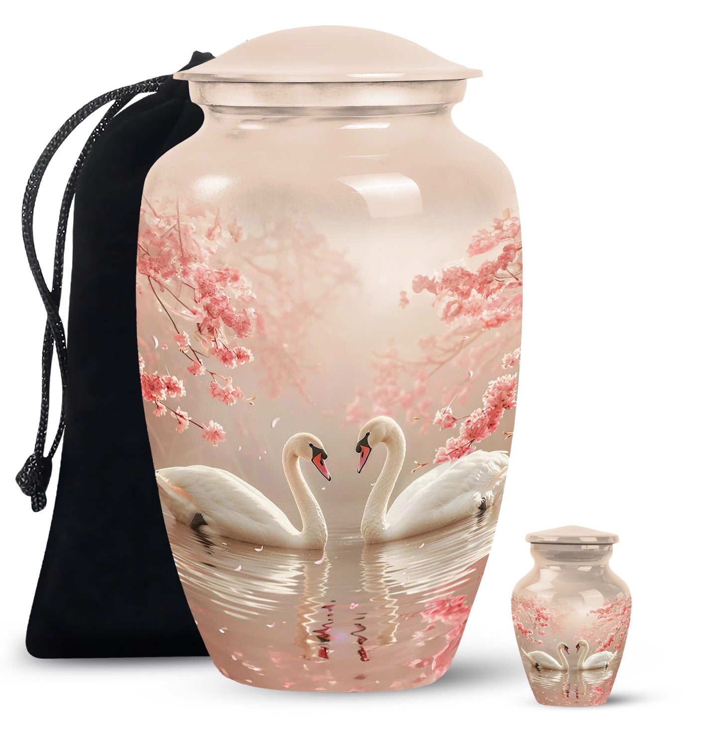 Personalized Swan Cremation Urn for Human Ashes - 10-inch, 200 cu in - Yatskia