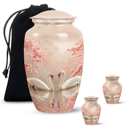 Personalized Swan Cremation Urn for Human Ashes - 10-inch, 200 cu in - Yatskia