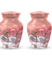 Elegant White Swan Urn – Pink Cherry Blossom Design For Human Ashes