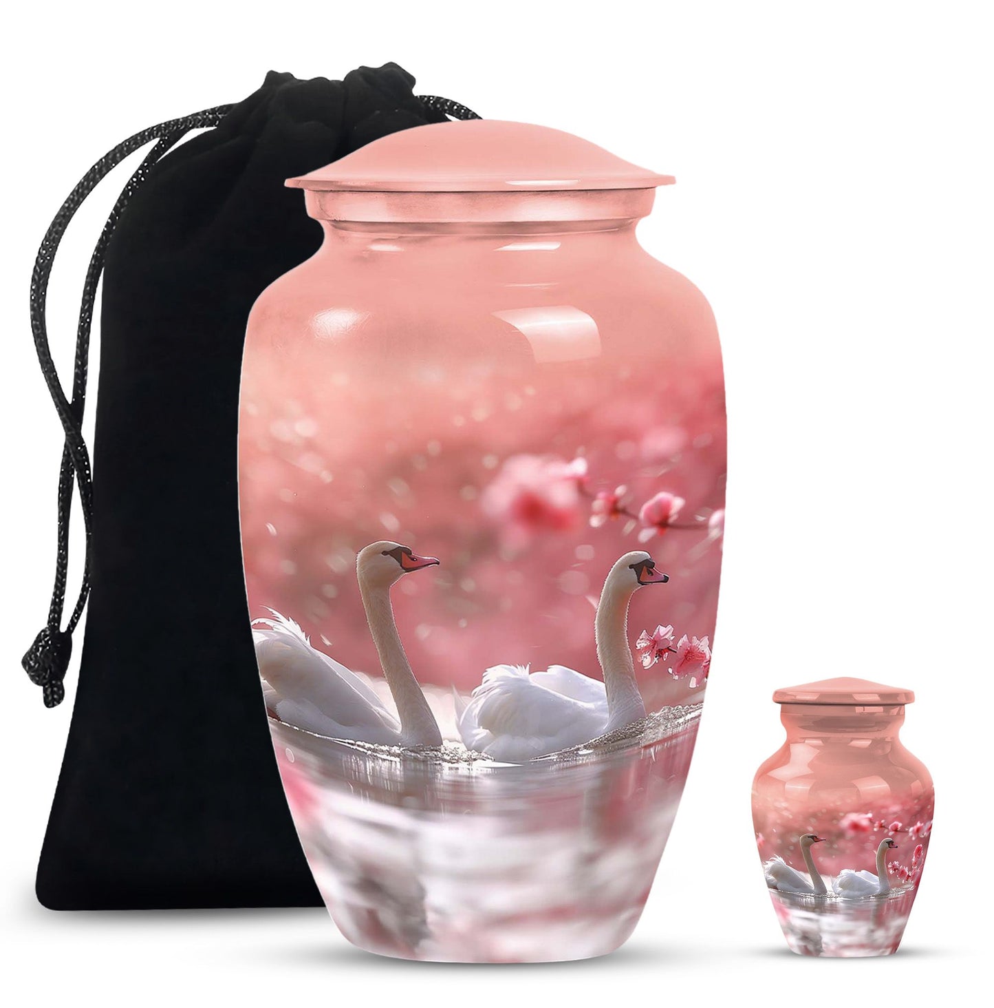 White Personalized Bird Cremation Urn for Human Ashes - 10-inch, 200 cu in - Yatskia