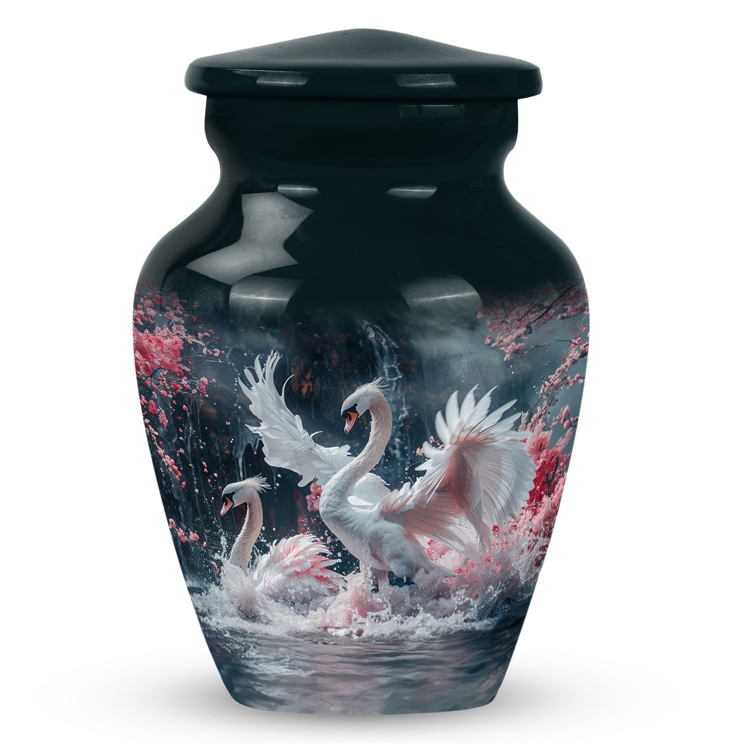 White Personalized Bird Cremation Urn for Human Ashes - 10-inch, 200 cu in - Yatskia